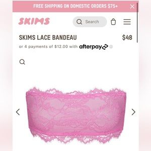 Pink sparkly Skims lace bandeau!